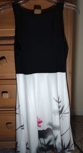 Long black and white dress